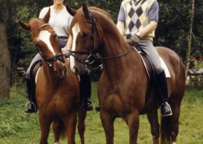 Romero und Besitzerin Ingrid Wowerus, 1987